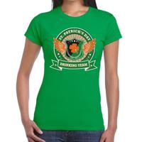 St. Patricks day drinking team t-shirt - groen - voor dames - Sint Patrick's day kleding