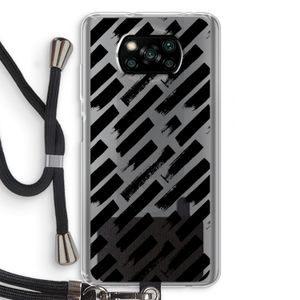 Zwarte vegen: Xiaomi Poco X3 Pro Transparant Hoesje met koord