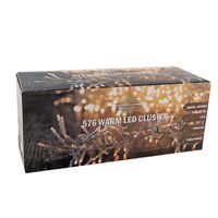 Clusterverlichting transparant snoer buiten 576 lampjes 350 cm inclusief timer en dimmer - Kerstverlichting kerstboom - thumbnail