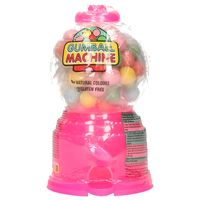 Kauwgomballen automaat/dispenser - gevuld met kauwgomballen - roze   -