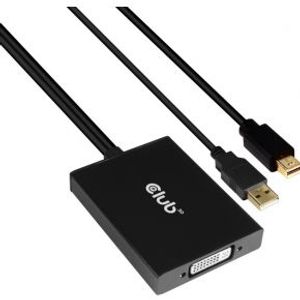 CLUB3D cac-1130 MiniDP/USB-A DVI-D Zwart