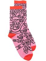 Walter Van Beirendonck chaussettes en maille intarsia - Orange