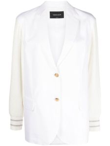 Fabiana Filippi blazer boutonné à manches contrastantes - Blanc