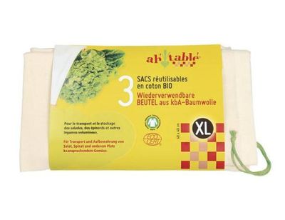 Ah! Table! Groente en fruit zak xl - 40x40cm - 3st