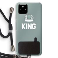 King zwart: Pixel 5 Transparant Hoesje met koord