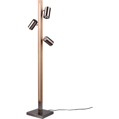 LED Vloerlamp - Trion Harley - GU10 Fitting - 3000K - Warm Wit - 4-lichts - IP20 - Schakelaar - Mat Nikkel - Metaal