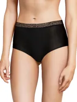 Chantelle naadloze Kanten slip - Soft Strech - High waist lace - Kanten taille slip - Katoenen kruisje - Zwart | Dames slip - Onderbroek - Ondergoed