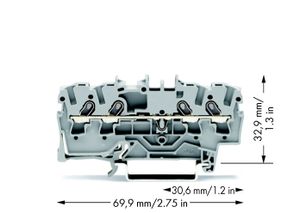 WAGO 2001-1401 Doorgangsklem 4.20 mm Spanveer Toewijzing: L Grijs 1 stuk(s)