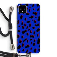 Blue Leopard: Pixel 4 XL Transparant Hoesje met koord