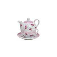 Theepot - bloemen patroon - inclusief theebeker - porselein - 350 ml Theepot - bloemen patroon - inclusief theebeker - porselein - 350 ml