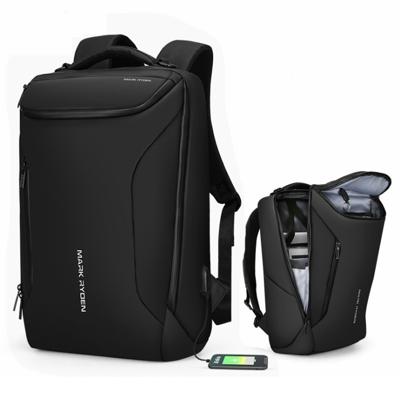 Mode mannen rugzak multifunctionele waterdichte laptoptas reistas met USB-Oplaadpoort (zwart)