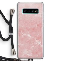 Roze marmer: Samsung Galaxy S10 Plus Transparant Hoesje met koord