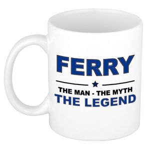 Naam cadeau mok/ beker Ferry The man, The myth the legend 300 ml   -