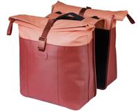 BASIL Dubbele fietstas vive mik 28-35l 14 x 30 x 38 cm - bordeaux/roze