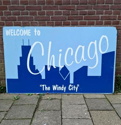 Welcome To Chicago Hardboard Bord - 152 x 92cm - Origineel