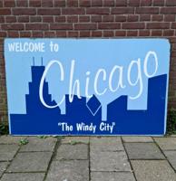 Welcome To Chicago Hardboard Bord - 152 x 92cm - Origineel