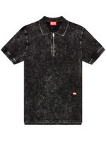 Diesel polo T-Smith-Zip à effet délavé - Noir