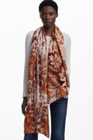 Rechthoekige paisley sjaal - ORANGE - U