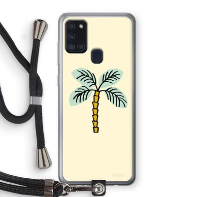 Palmboom: Samsung Galaxy A21s Transparant Hoesje met koord