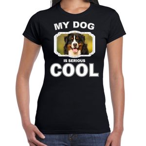 Honden liefhebber shirt Berner sennen my dog is serious cool zwart voor dames 2XL  -