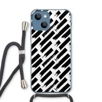Zwarte vegen: iPhone 13 Transparant Hoesje met koord