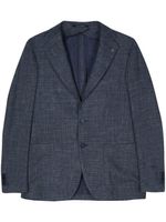 Tagliatore blazer chiné à simple boutonnage - Bleu