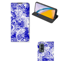 Mobiel BookCase OnePlus Nord 2 5G Angel Skull Blauw - thumbnail