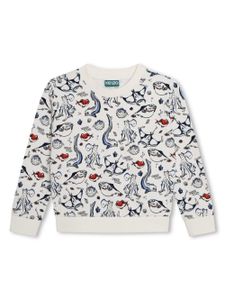 Kenzo Kids sweat en coton à imprimé graphique - Blanc