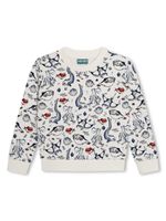 Kenzo Kids sweat en coton à imprimé graphique - Blanc - thumbnail