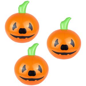 Opblaasbare Halloween decoraties - 5x - Pompoen - oranje/zwart - 35 cm - pvc kunststof