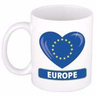 Hartjes vlag Europa koffiemok - drink beker - white - 300 ml - supporters
