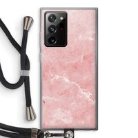Roze marmer: Samsung Galaxy Note 20 Ultra / Note 20 Ultra 5G Transparant Hoesje met koord
