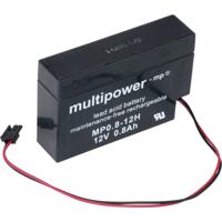 multipower MP0,8-12H Loodaccu 12 V 0.8 Ah Loodvlies (AGM) (b x h x d) 96 x 62 x 25 mm Molex-stekker Onderhoudsvrij, Geringe zelfontlading