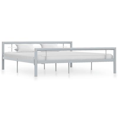 Bedframe metaal grijs en wit 180x200 cm