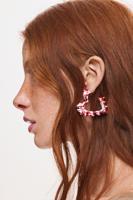 Roze zalio hartvormige oorbellen - MATERIAL FINISHES - U