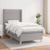 Boxspring met matras stof lichtgrijs 90x190 cm