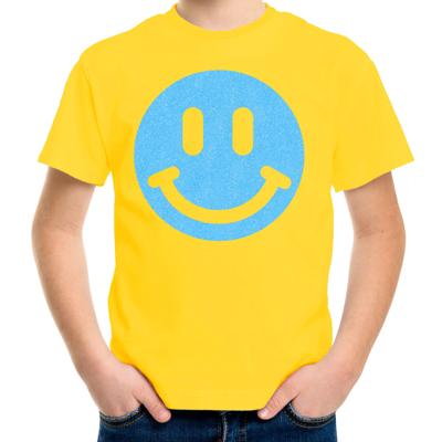 Verkleed T-shirt voor jongens - Smile Emoticon - geel - carnaval - feestkleding voor kinderen