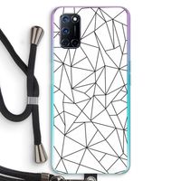 Geometrische lijnen zwart: Oppo A52 Transparant Hoesje met koord