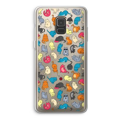Kleurrijke katten: Samsung Galaxy A8 (2018) Transparant Hoesje