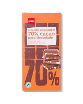 HEMA Chocoladereep 70% Puur Amandel Sinaasappel 90gram