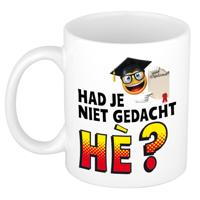 Had je niet gedacht he kado mok / beker wit met Smile Emoticon - geslaagd / afstudeer cadeau