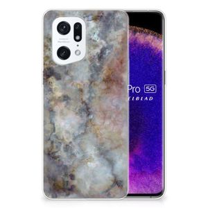 OPPO Find X5 Pro TPU Siliconen Hoesje Marmer Grijs