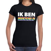 Ik ben mezelf regenboog gaypride shirt zwart voor dames