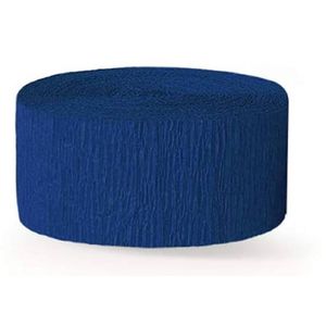 Haza Crepe papier rol - 1x - navy blauw - 200 x 5 cm - brandvertragend - Crepepapier