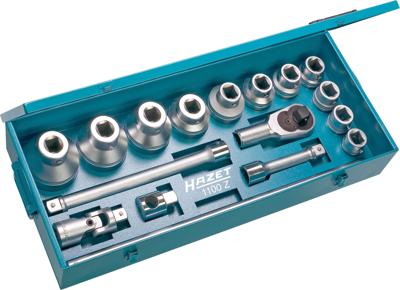 HAZET Dopsleutelset 1100Z · 1 inch (25 mm) vierkant hol · Buitentwaalfkant profiel · 17-delig · 32 - 80