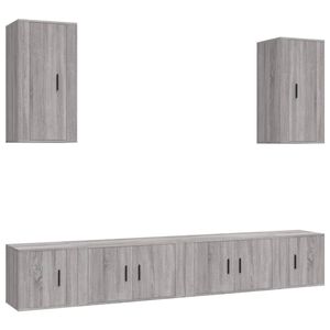 The Living Store TV-meubelset - Grijs Sonoma Eiken - 2x 80x34.5x40cm - 2x 40x34.5x40cm - 2x 40x34.5x80cm