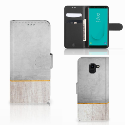 Samsung Galaxy J6 2018 | Book Style Case | Wood Concrete