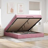 Ottoman bed met matras 180x200 cm fluweel roze