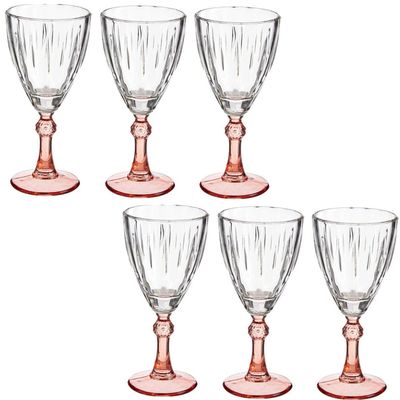 Luxe Exotic Collection Wijnglazen set 12x stuks op oranje voet 275 ml