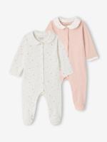 Set van 2 pyjama's baby biologisch katoen rozen